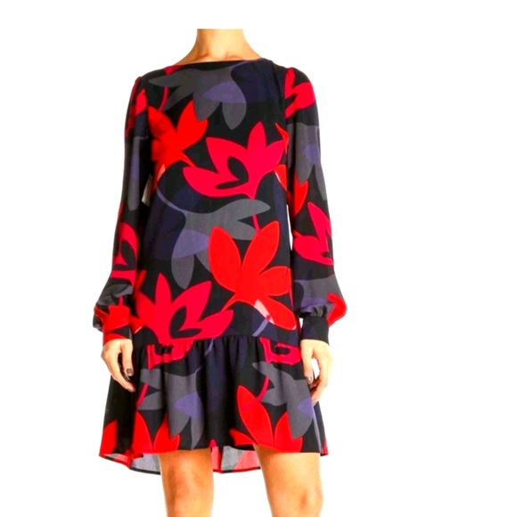 ANN TAYLOR LOFT RED DAY FIT&FLARE DRESS PETITE. - Picture 2 of 8